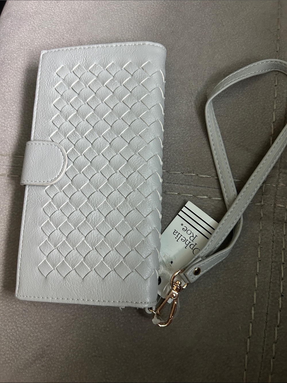Ophelia Rose GrayWoven Wristlet Clutch with Removable Strap